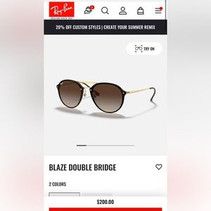 Authentic Ray-Ban “Double Blaze Bridge” Sunglasses in Brown